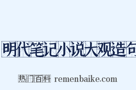 明代笔记小说大观造句是什么意思的图片